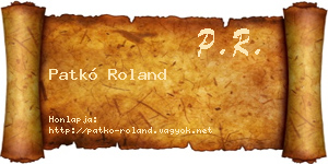 Patkó Roland névjegykártya
